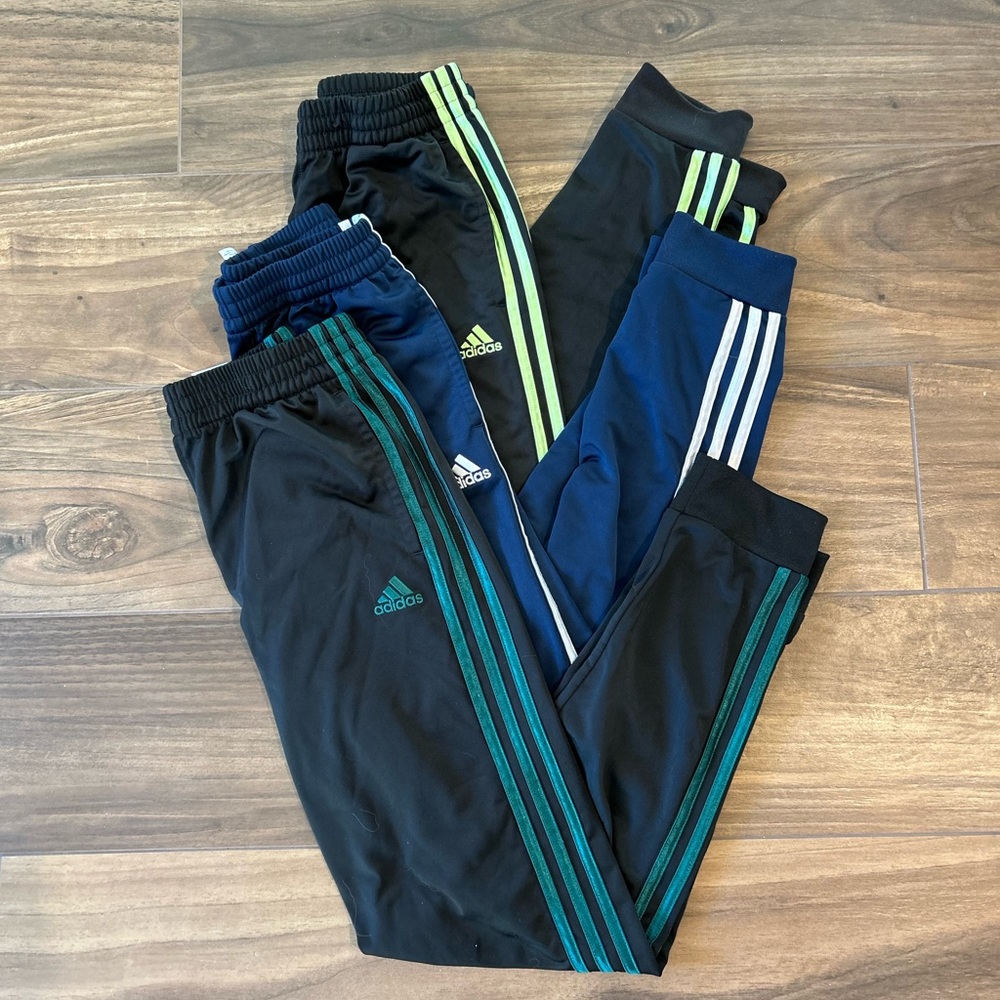 Adidas Boys Tricot Jogger Pants Bundle of 3 Size L (14/16)